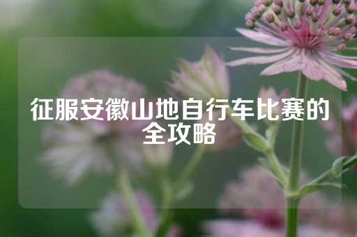 征服安徽山地自行车比赛的全攻略-第1张图片-皇冠信用盘出租